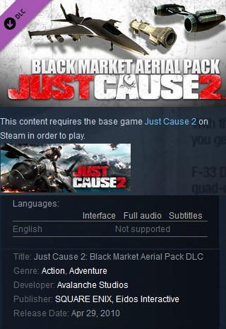 Just Cause 2: Black Market Aerial Pack DLC Steam - Click Image to Close